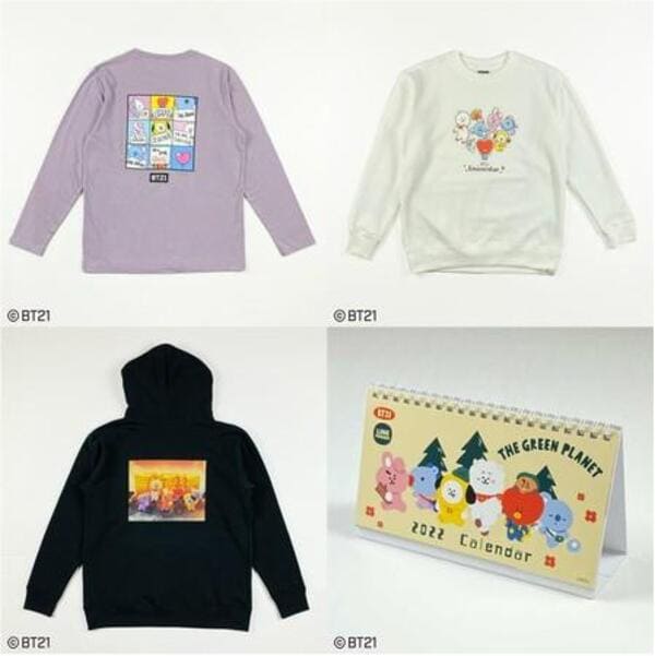 【BT21グッズ情報】イオンに限定グッズが登場!Tシャツ、トレーナー...全部で13種、どれも可愛い。
