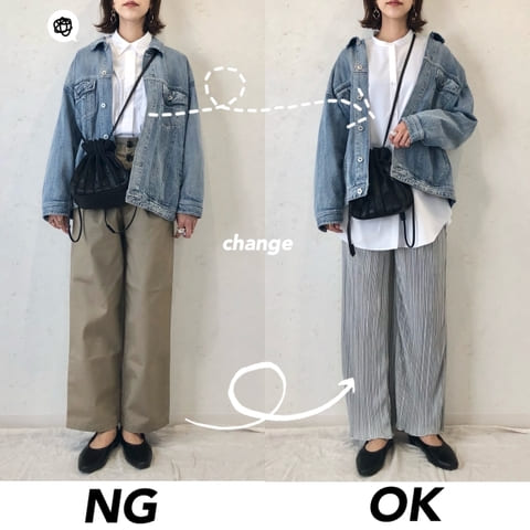 春アウターの定番「デニムジャケット」でやりがちNGコーデ&ダサ見え回避OKコーデ