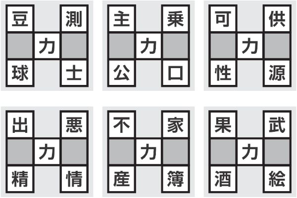 2.今日の一問 力比べしようよ!の漢字パズル