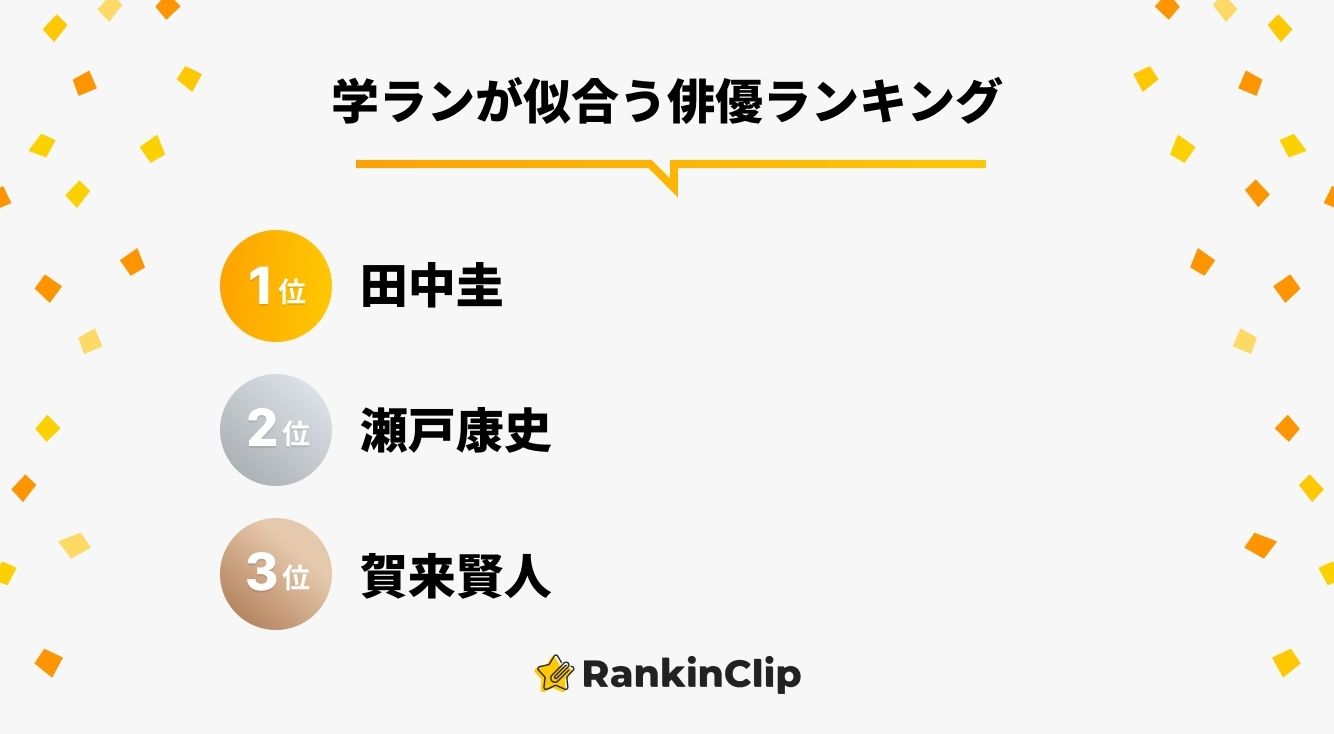 学ランが似合う俳優ランキング