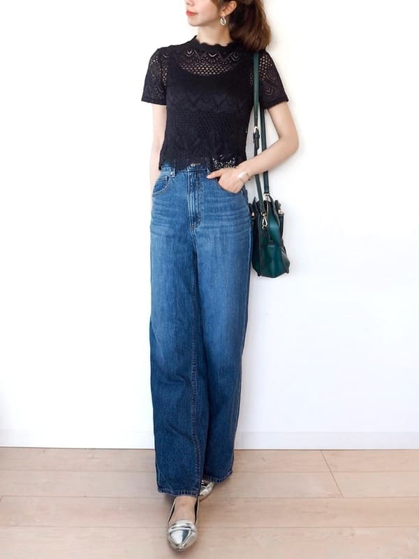 太すぎず細すぎずのGUデニムが超優秀♡キレイめにも使える「美脚デニム」バランスコーデ