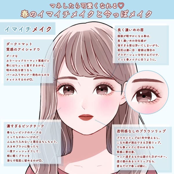 イマイチメイクと今っぽメイクの違い知ってる?最強に可愛くなれる!春の旬顔メイク術♡