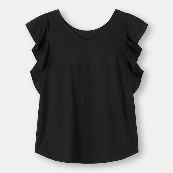 今なら¥390?!やっぱり定番が可愛い♡GU「黒トップス×デニム」コーデ